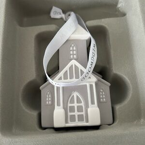 Wedgwood Gray and White Church Large Ornament